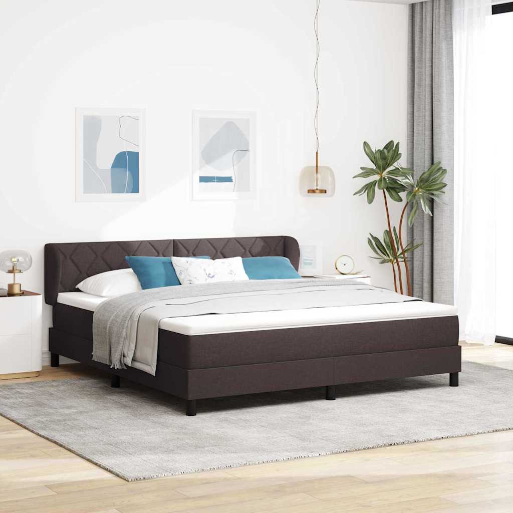 Boxspringbett Mit Matratze Stoff Dunkelbraun