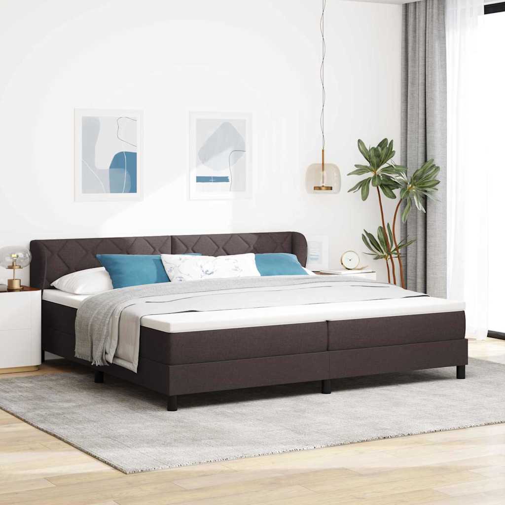 Boxspringbett Mit Matratze Stoff Dunkelbraun