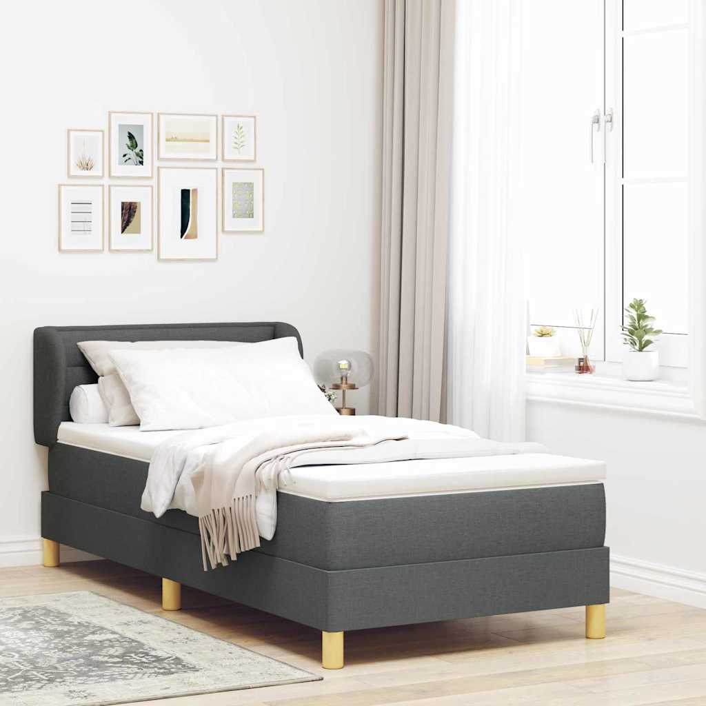 Boxspringbett Mit Matratze Stoff Dunkelgrau