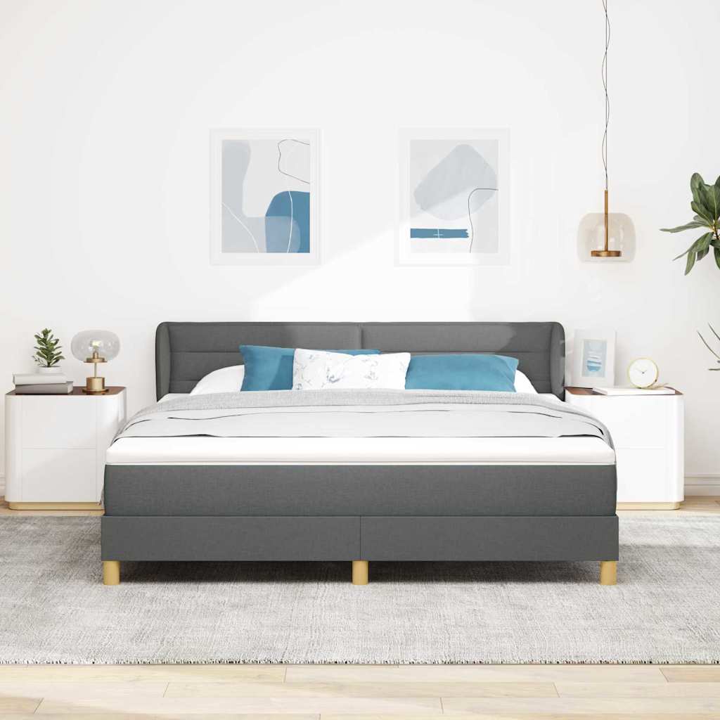 Boxspringbett Mit Matratze Stoff Dunkelgrau