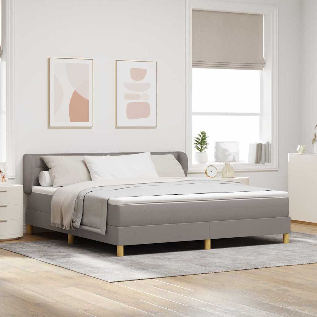 Boxspringbett Mit Matratze Stoff Taupe