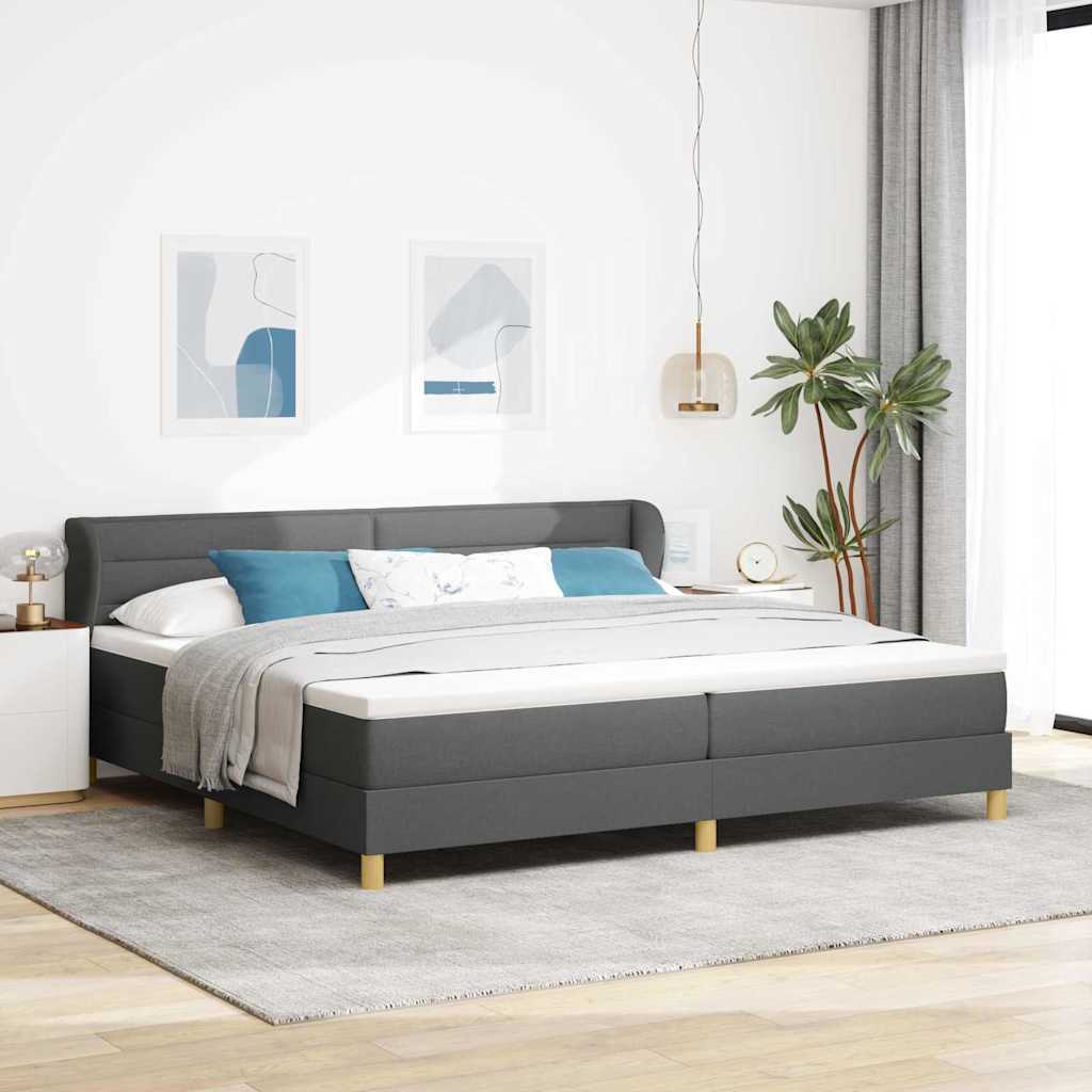Boxspringbett Mit Matratze Stoff Dunkelgrau