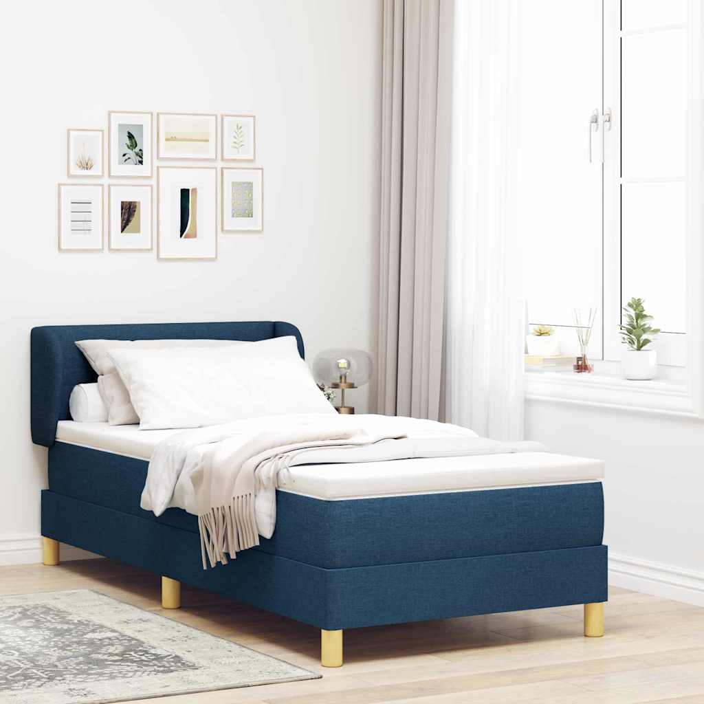 Boxspringbett Mit Matratze Stoff Blau