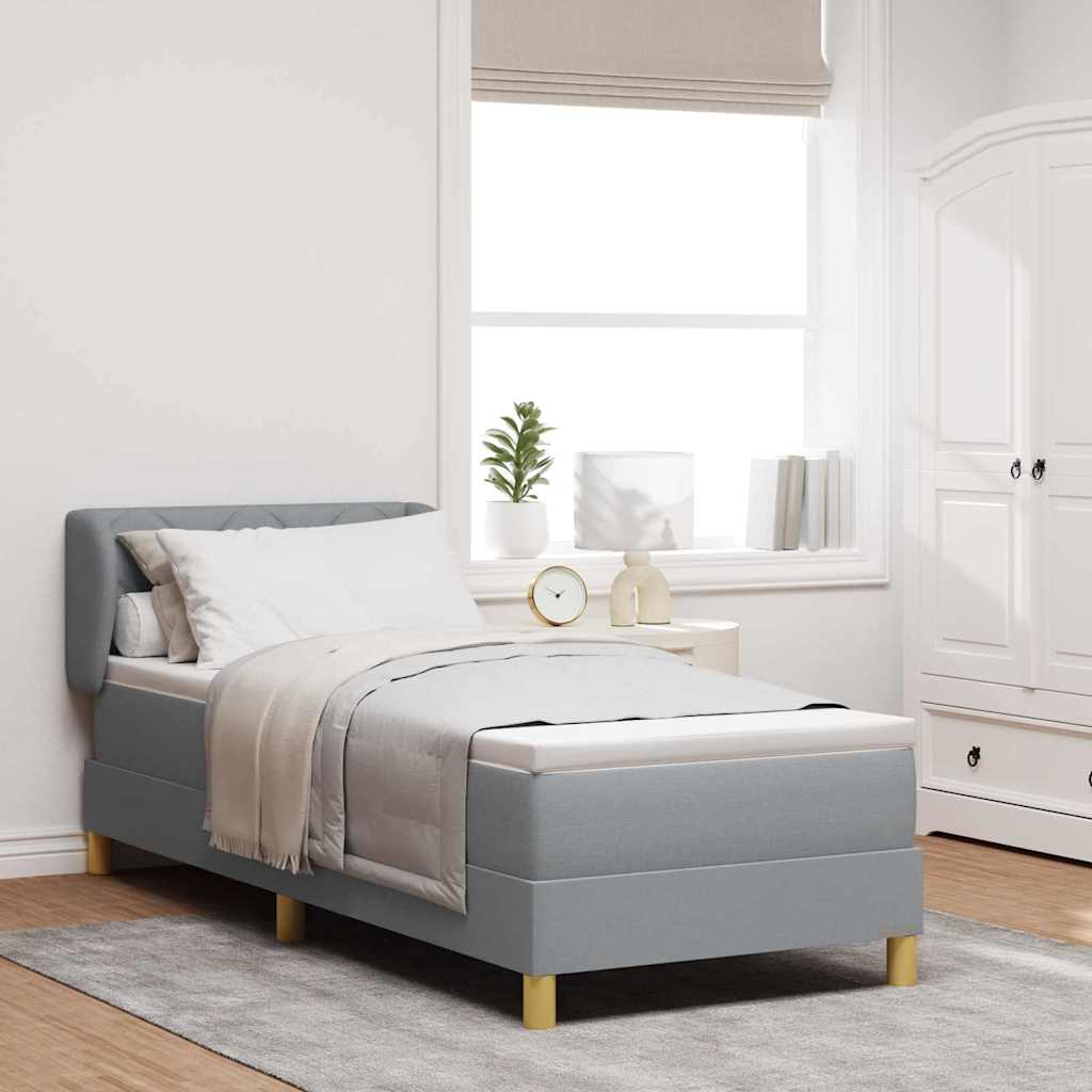 Boxspringbett Mit Matratze Stoff Hellgrau