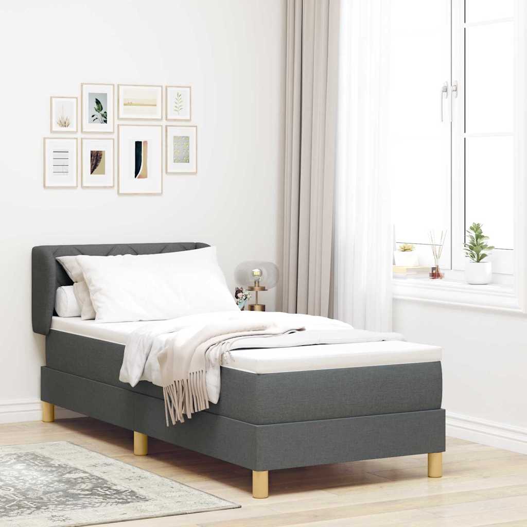 Boxspringbett Mit Matratze Stoff Dunkelgrau