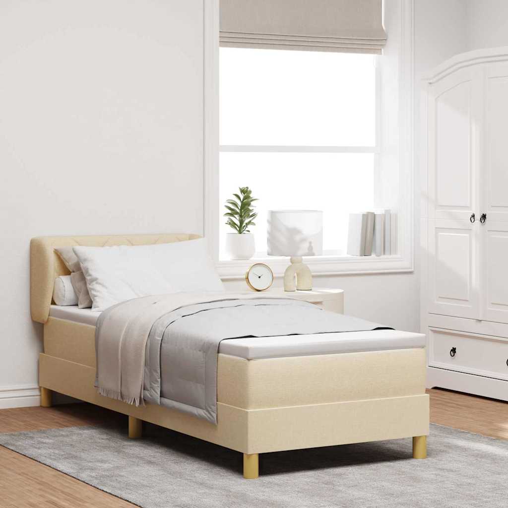 Boxspringbett Mit Matratze Stoff Creme