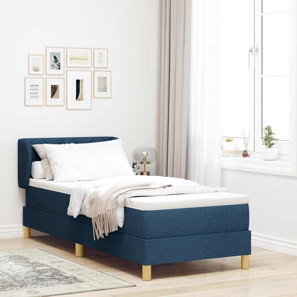 Boxspringbett Mit Matratze Stoff Blau