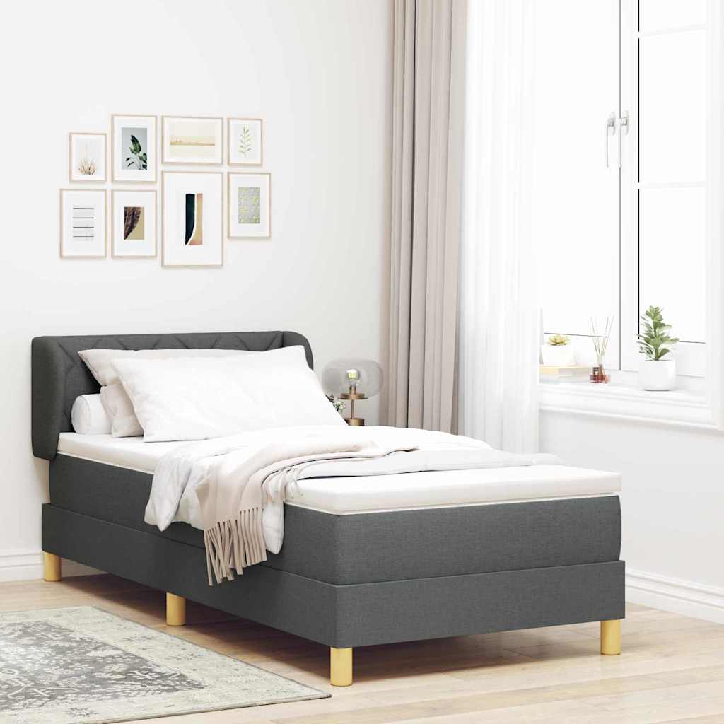 Boxspringbett Mit Matratze Stoff Dunkelgrau