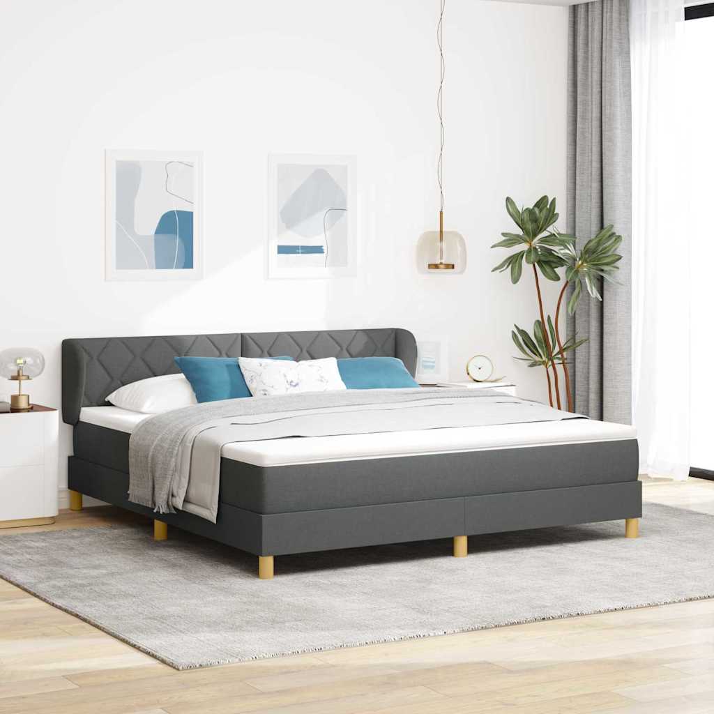 Boxspringbett Mit Matratze Stoff Dunkelgrau