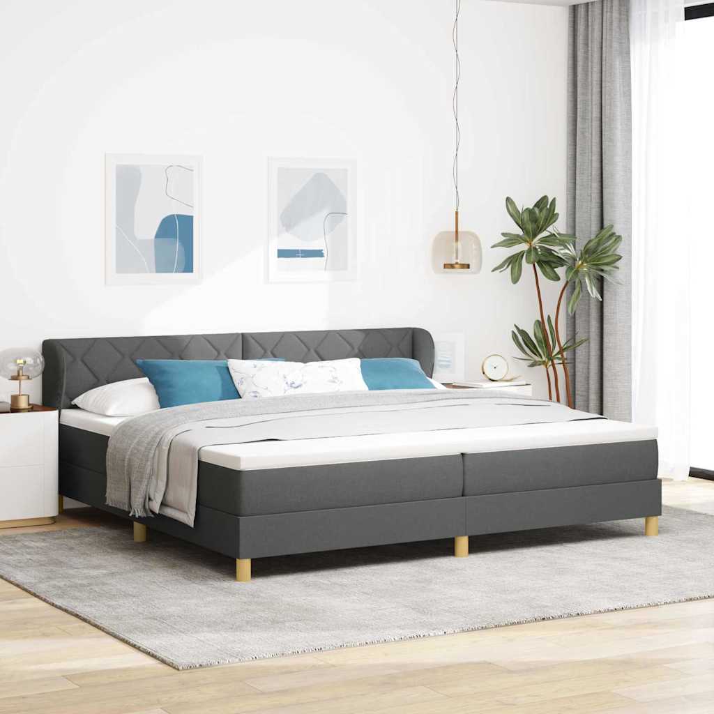 Boxspringbett Mit Matratze Stoff Dunkelgrau