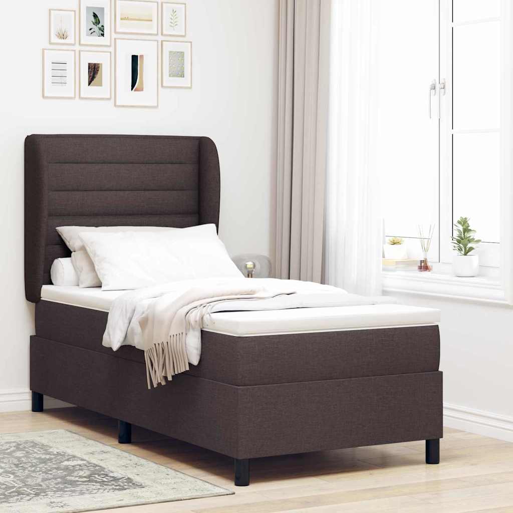 Boxspringbett Mit Matratze Stoff Dunkelbraun