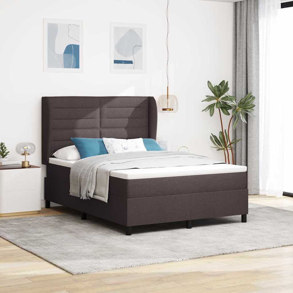 Boxspringbett Mit Matratze Stoff Dunkelbraun