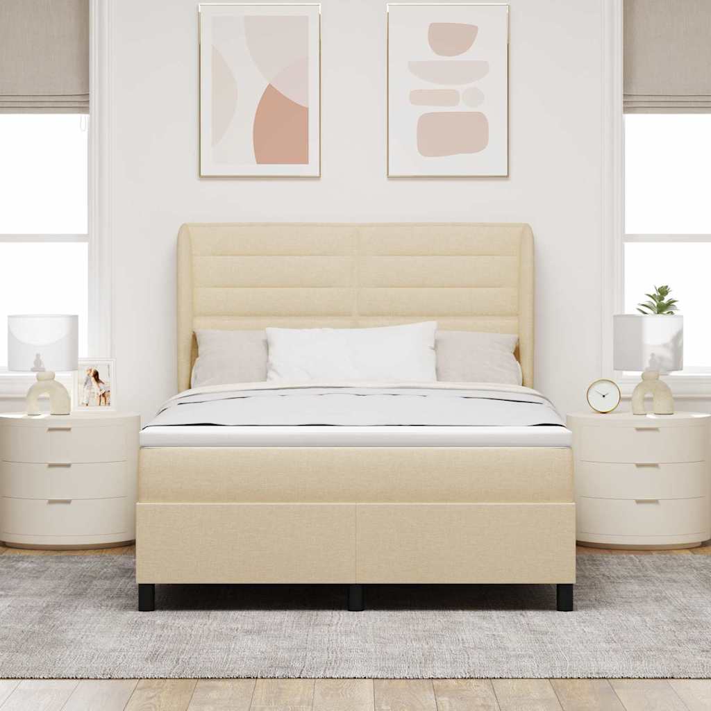Boxspringbett Mit Matratze Stoff Creme