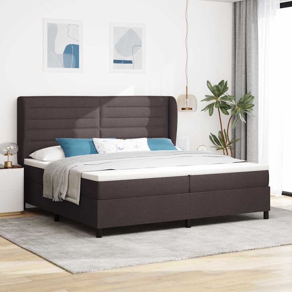 Boxspringbett Mit Matratze Stoff Dunkelbraun