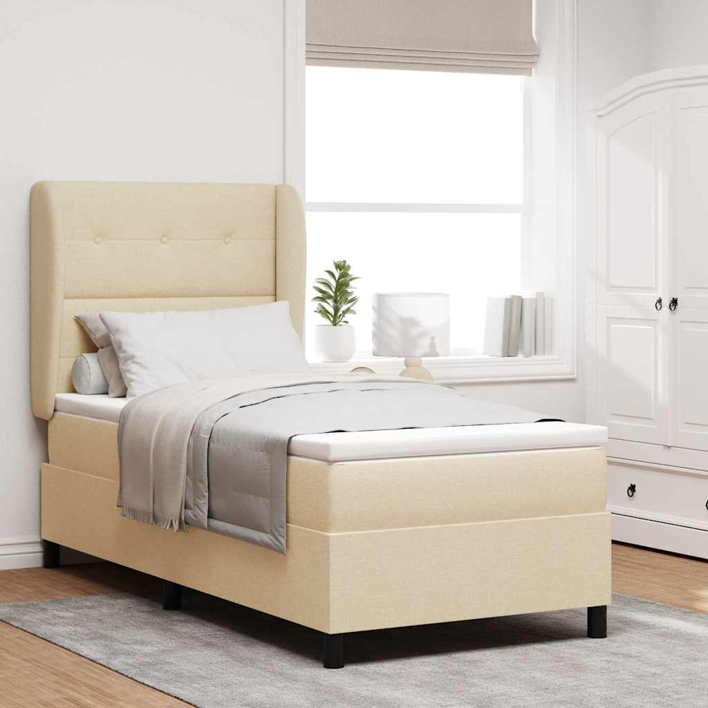 Boxspringbett Mit Matratze Stoff Creme