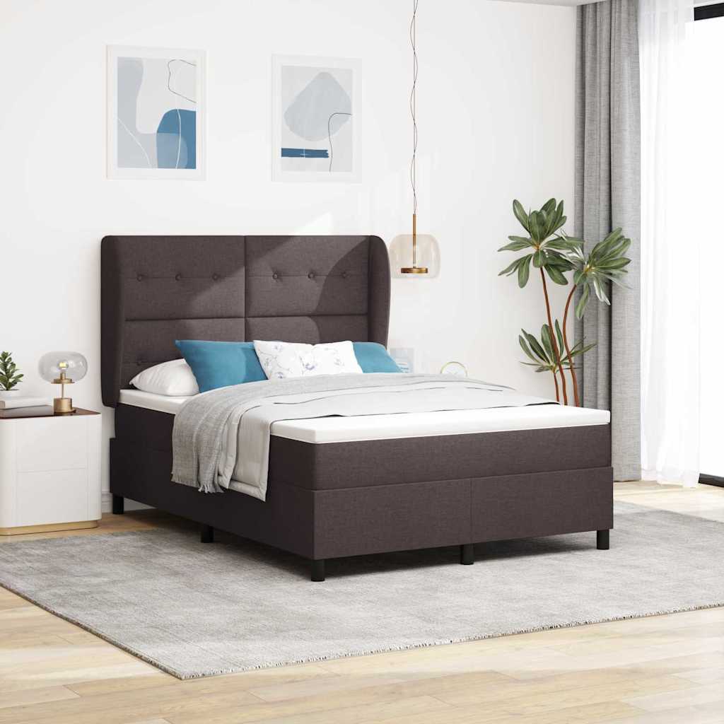 Boxspringbett Mit Matratze Stoff Dunkelbraun