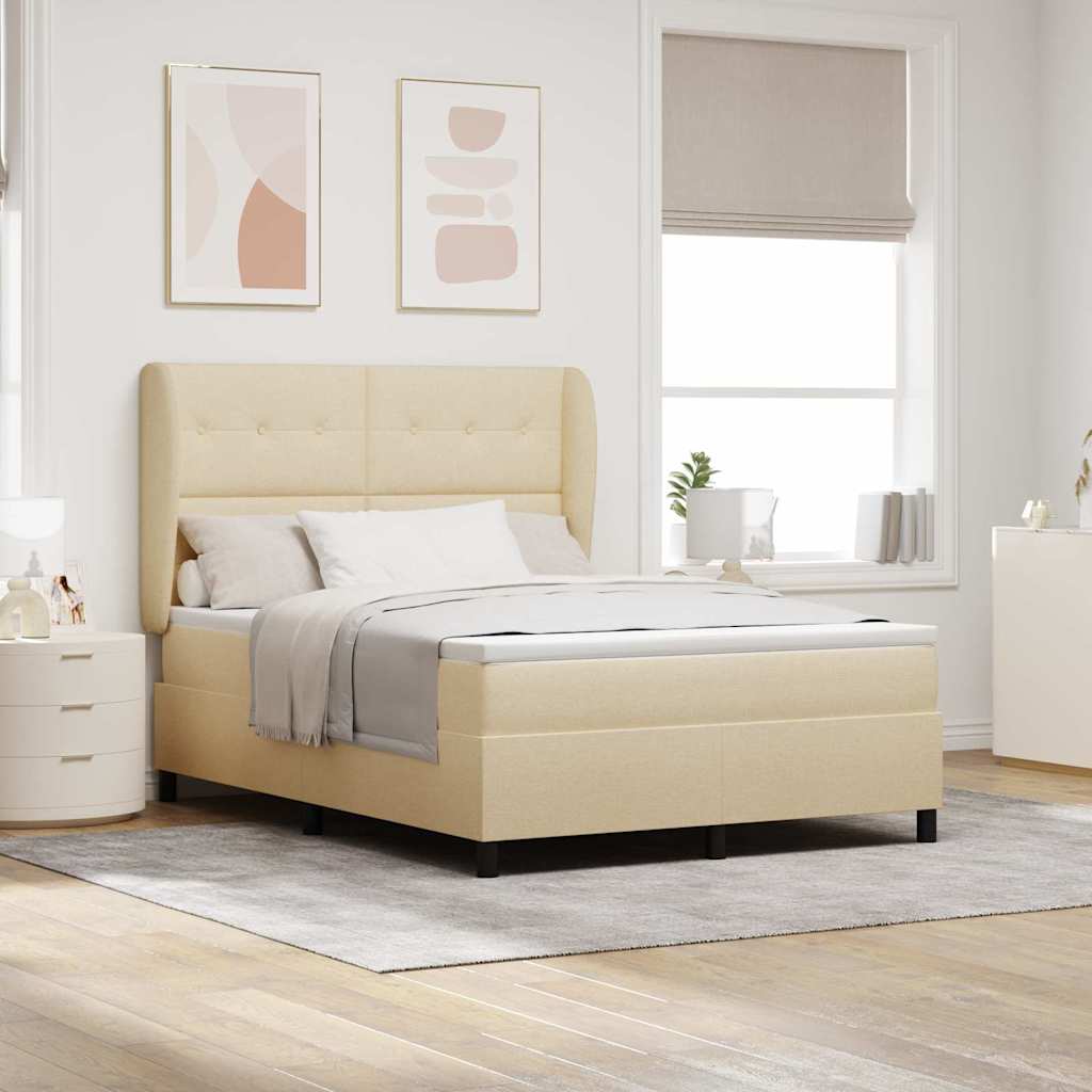 Boxspringbett Mit Matratze Stoff Creme
