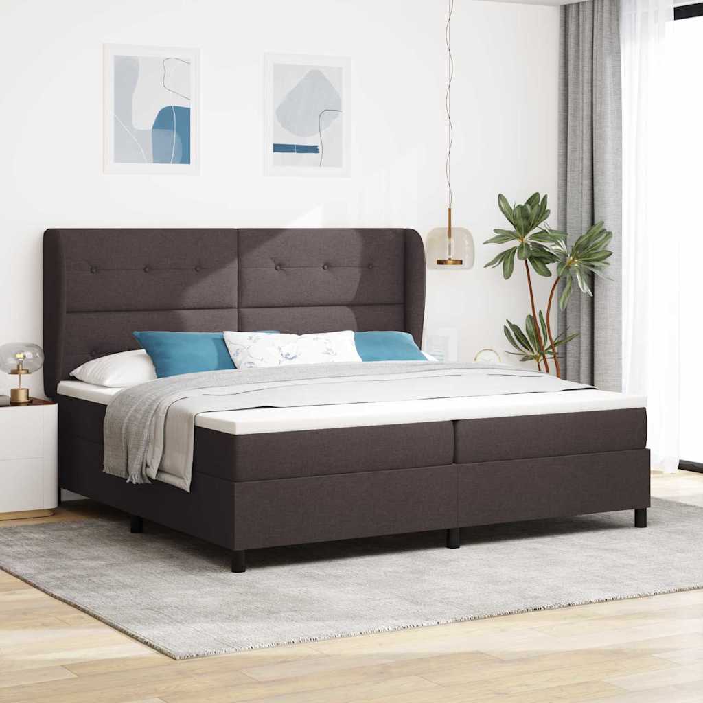 Boxspringbett Mit Matratze Stoff Dunkelbraun