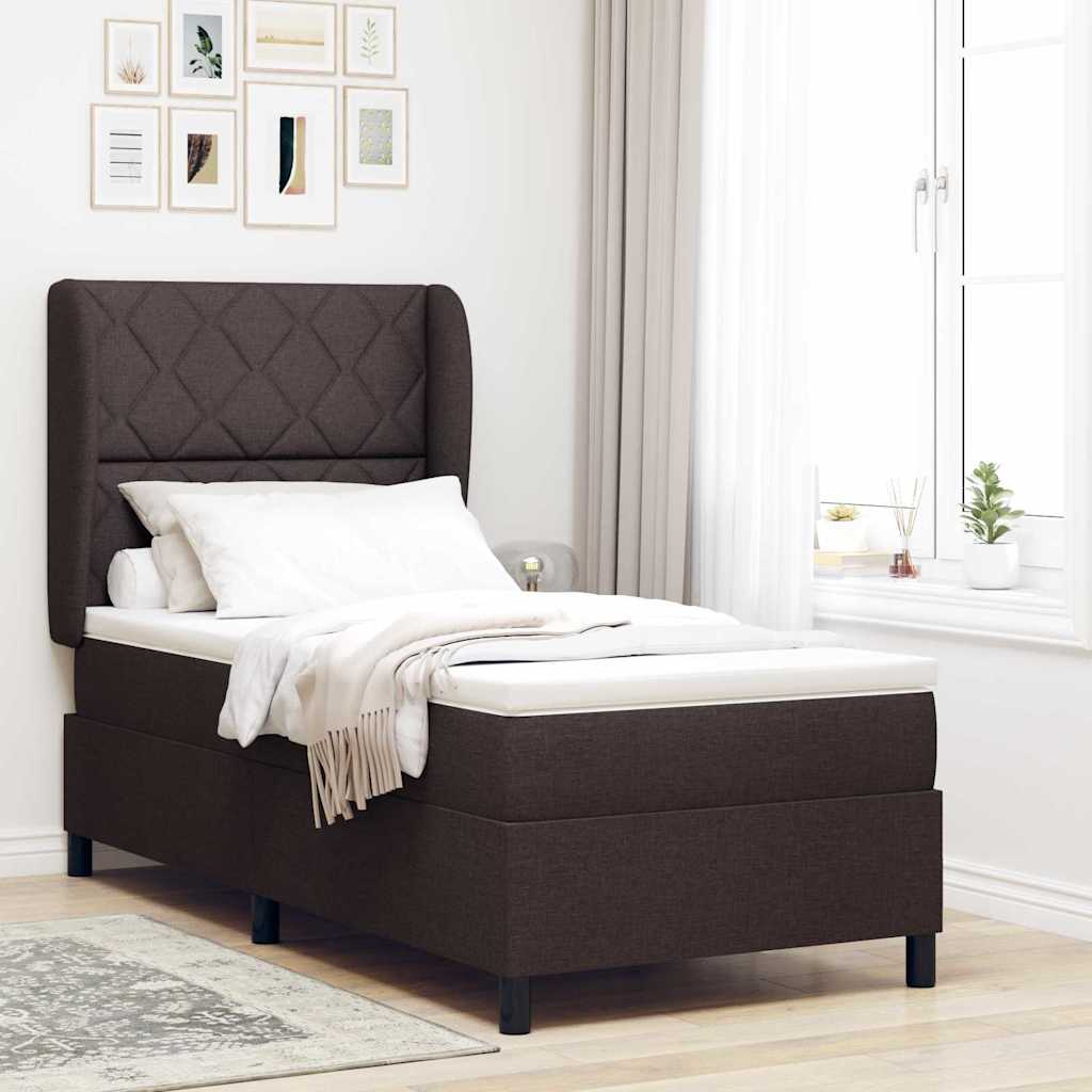 Boxspringbett Mit Matratze Stoff Dunkelbraun