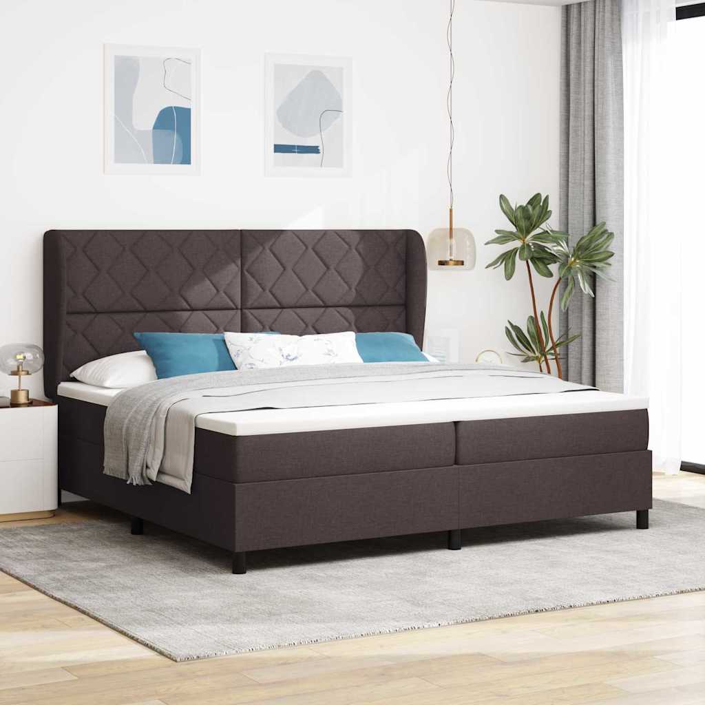 Boxspringbett Mit Matratze Stoff Dunkelbraun