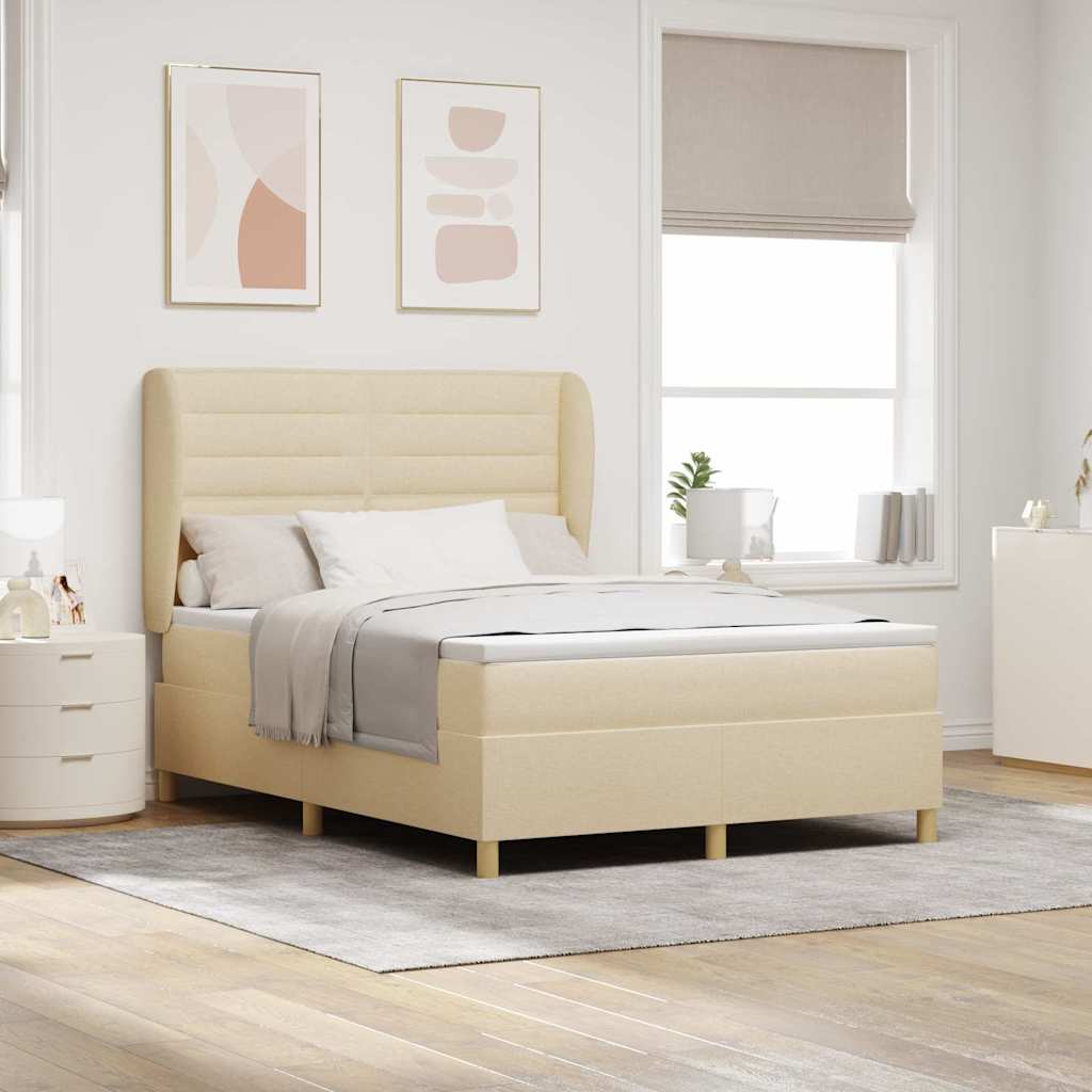 Boxspringbett Mit Matratze Stoff Creme
