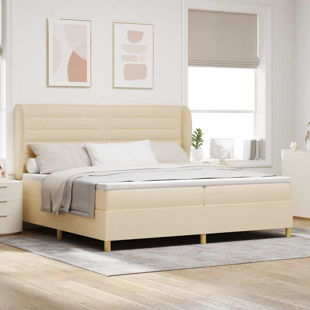 Boxspringbett Mit Matratze Stoff Creme