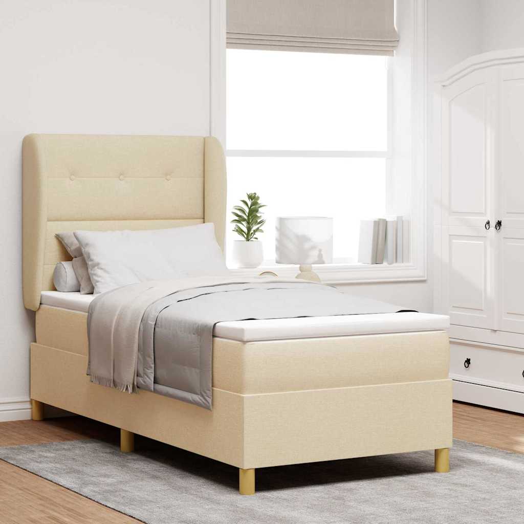 Boxspringbett Mit Matratze Stoff Creme
