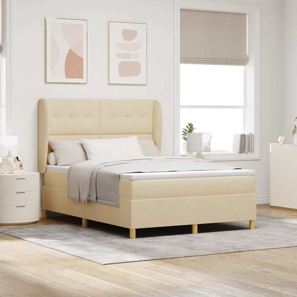 Boxspringbett Mit Matratze Stoff Creme