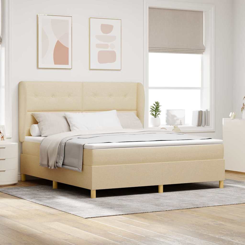Boxspringbett Mit Matratze Stoff Creme