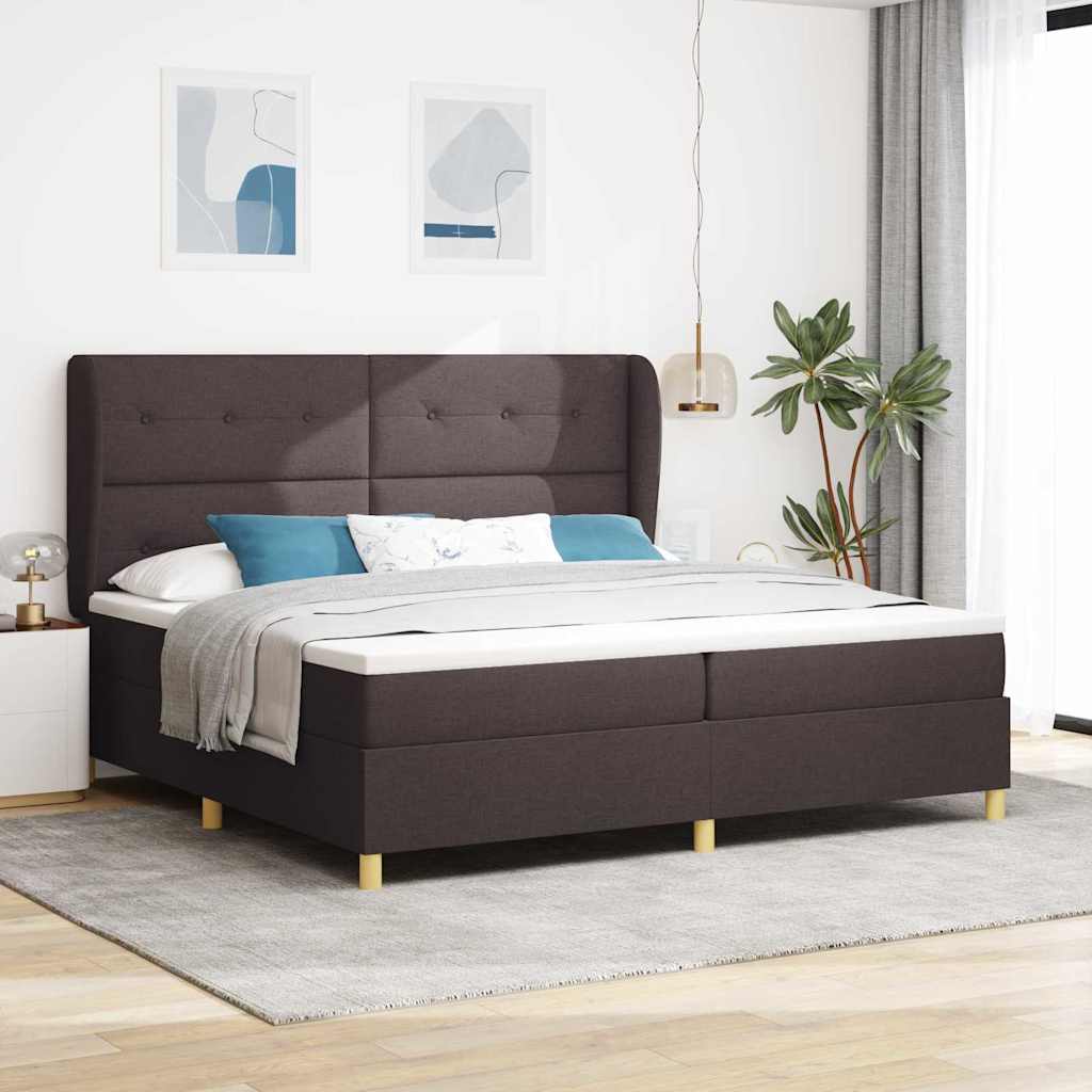 Boxspringbett Mit Matratze Stoff Dunkelbraun