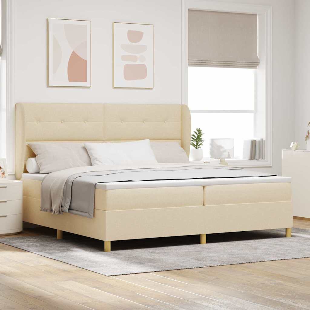 Boxspringbett Mit Matratze Stoff Creme