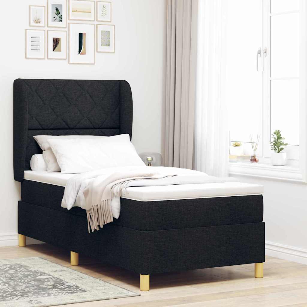 Boxspringbett Mit Matratze Stoff Schwarz