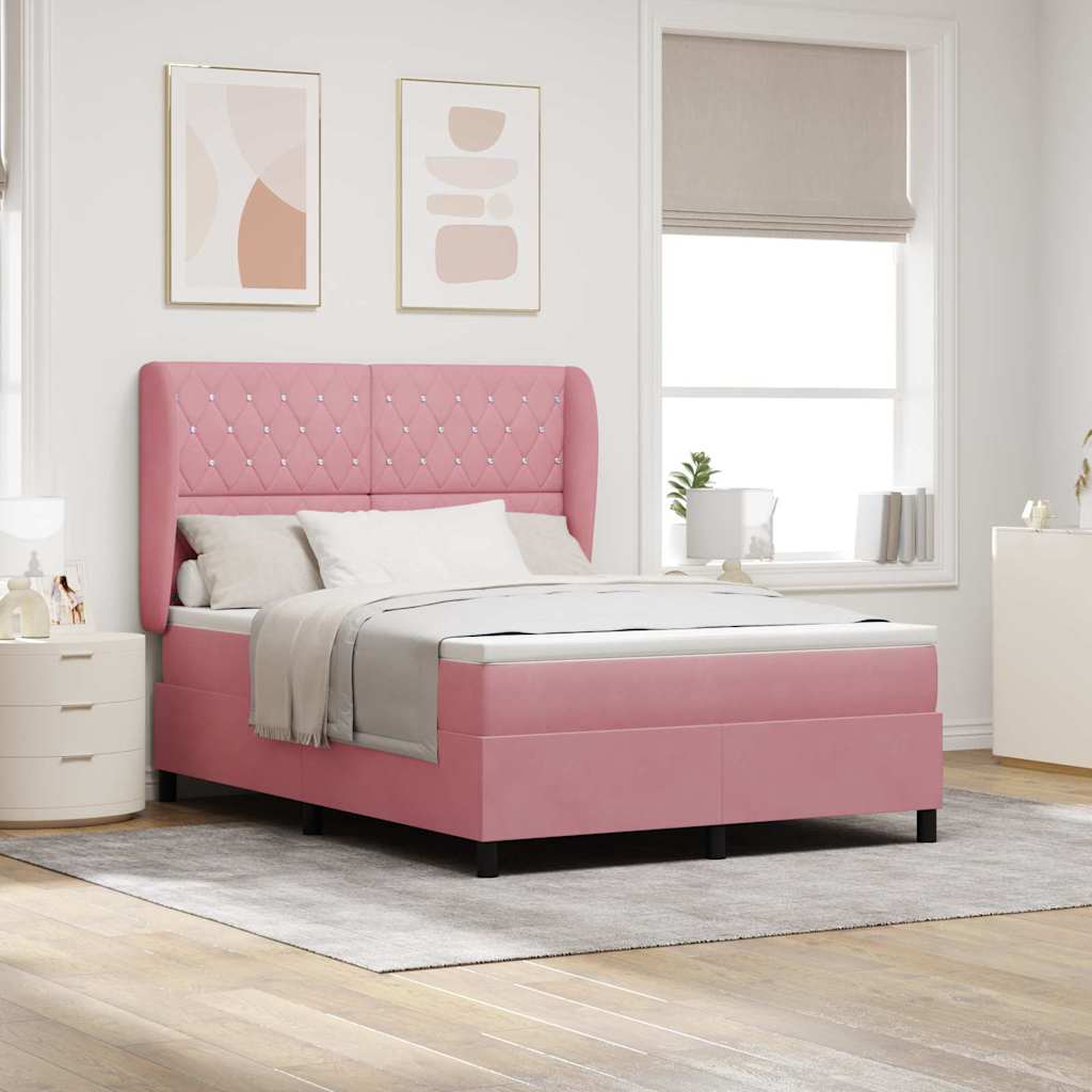 Boxspringbett Mit Matratze Samt Rosa