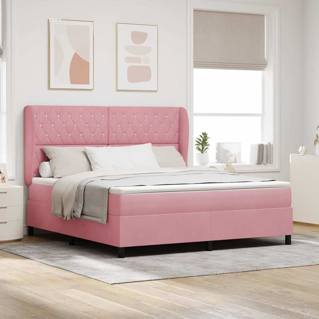 Boxspringbett Mit Matratze Samt Rosa