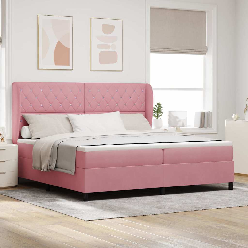 Boxspringbett Mit Matratze Samt Rosa