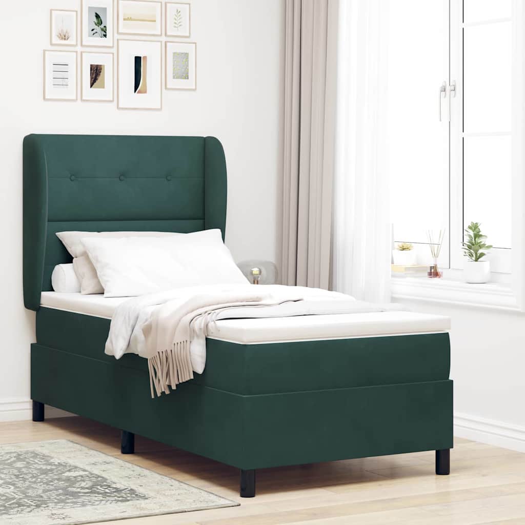 Boxspringbett Mit Matratze Samt Dunkelgrün