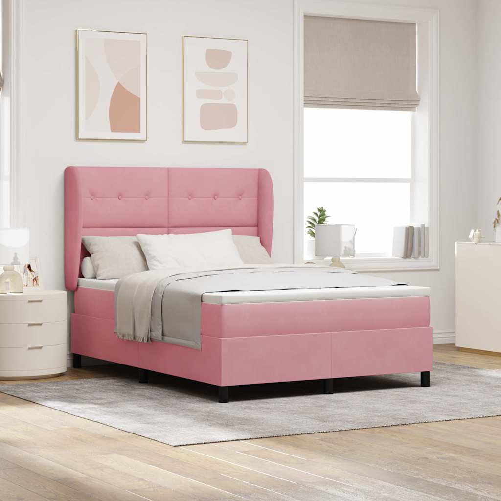 Boxspringbett Mit Matratze Samt Rosa