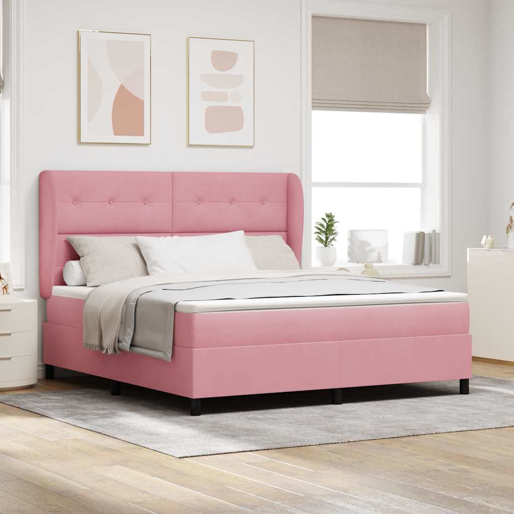Boxspringbett Mit Matratze Samt Rosa