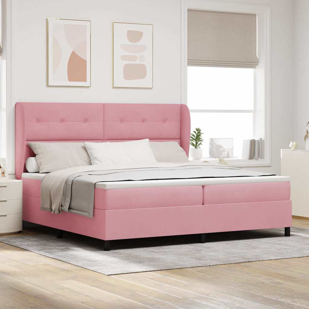 Boxspringbett Mit Matratze Samt Rosa