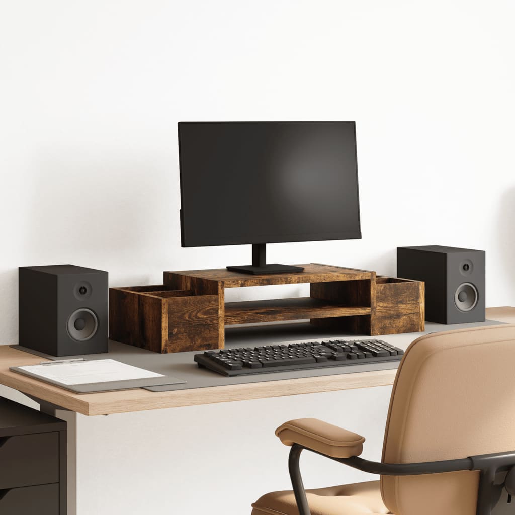 Monitorständer Mit Stauraum Holzwerkstoff