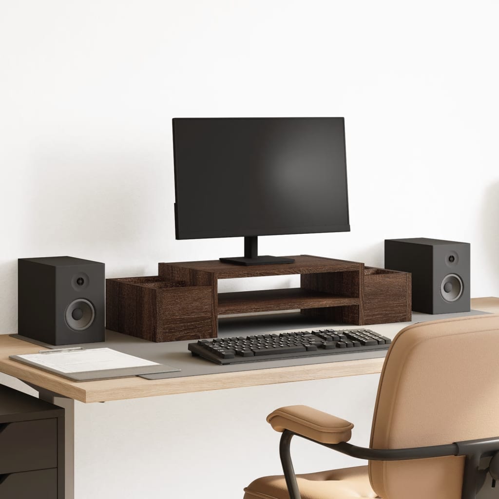 Monitorständer Mit Stauraum Holzwerkstoff