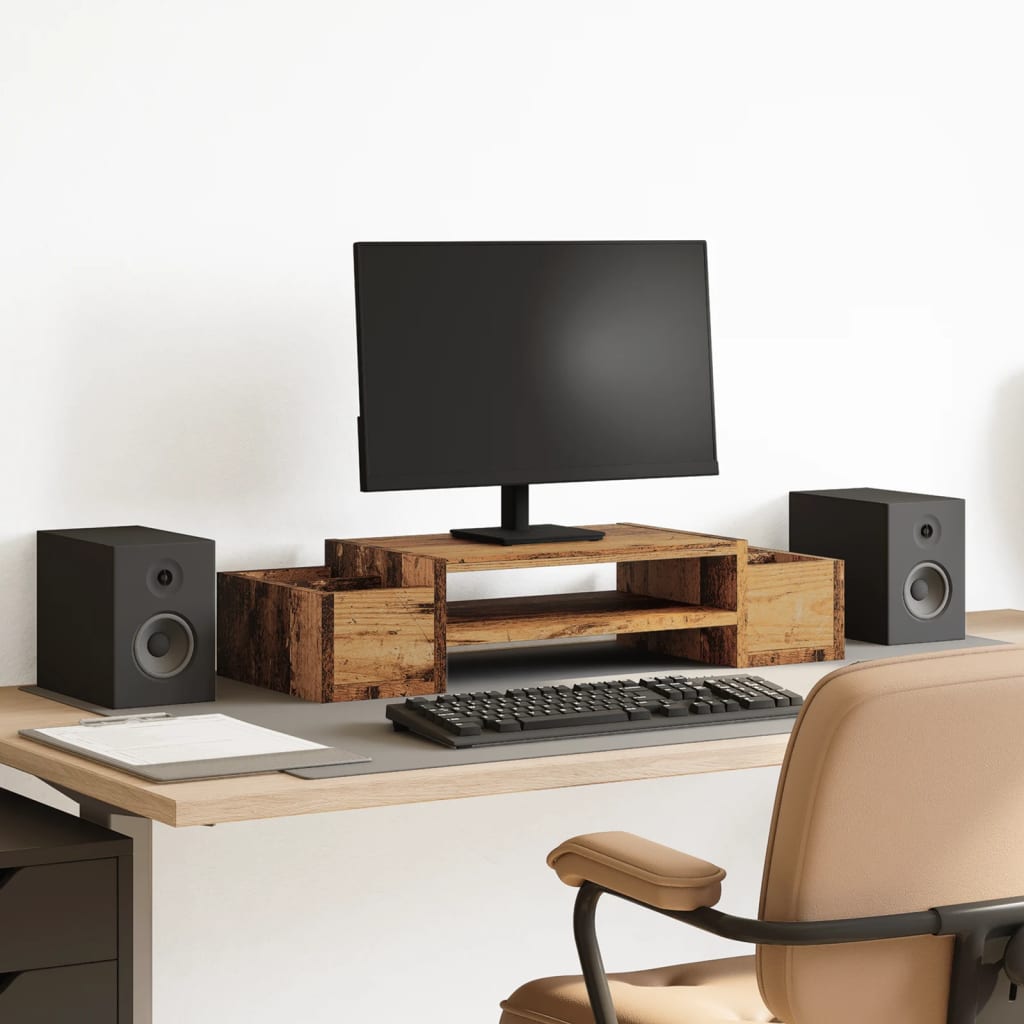 Monitorständer Mit Stauraum Holzwerkstoff