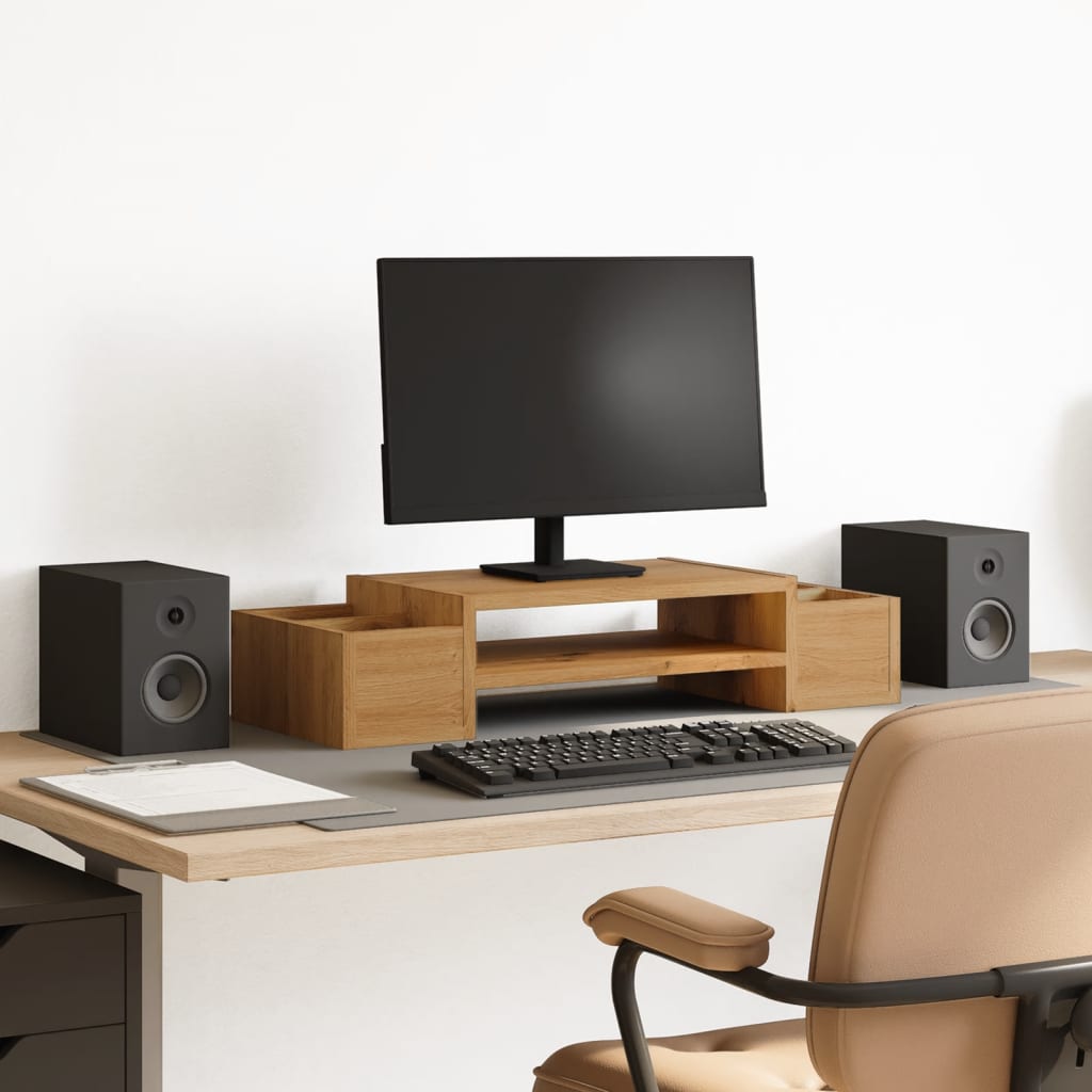 Monitorständer Mit Stauraum Holzwerkstoff