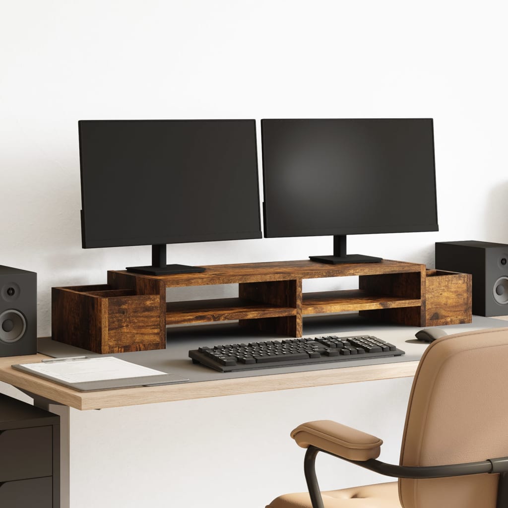 Monitorständer Mit Stauraum Holzwerkstoff