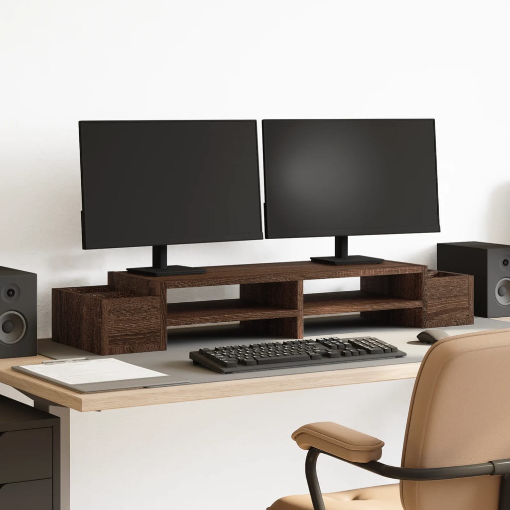Monitorständer Mit Stauraum Holzwerkstoff