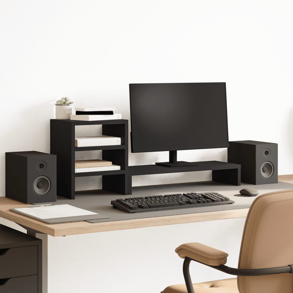 Monitorständer Mit Schreibtisch-Organizer Braun Eichen-Optik