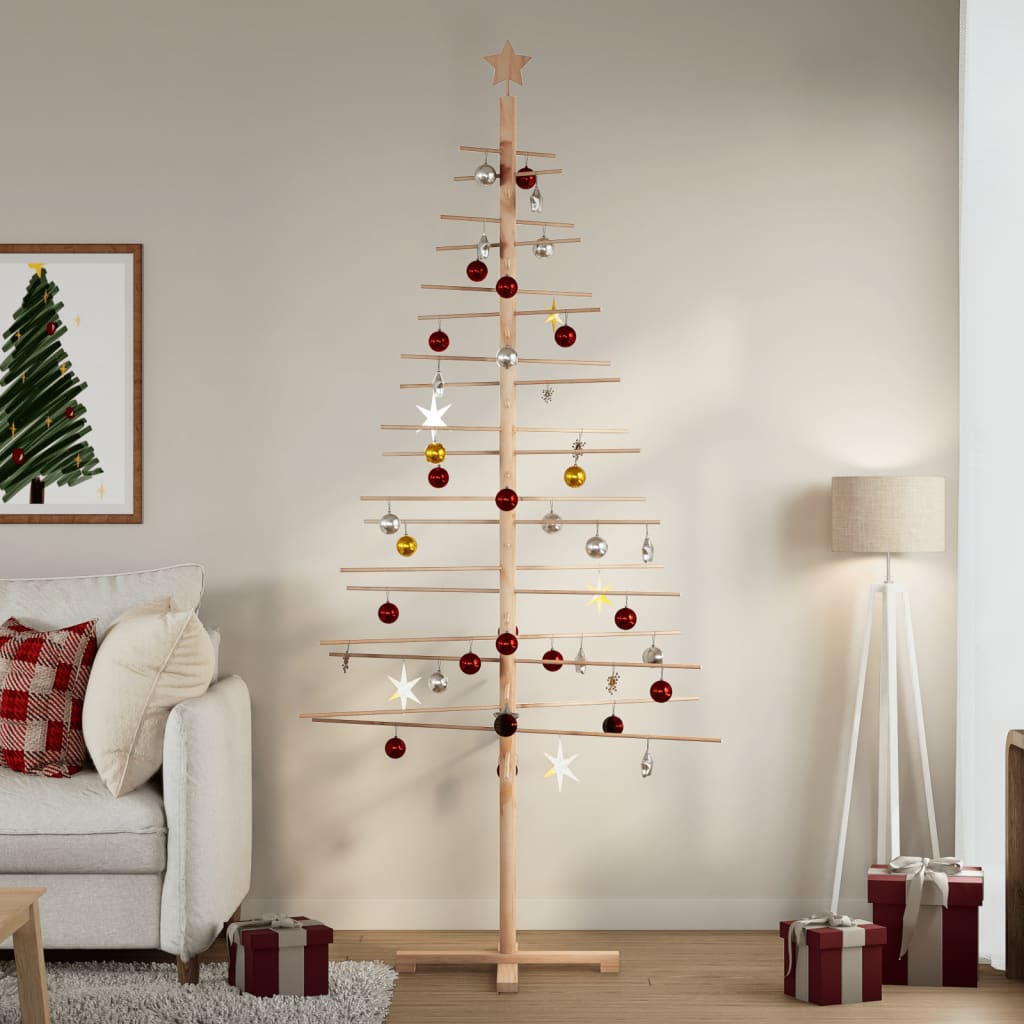 Weihnachtsbaum Holz Zum Schmücken Massivholz Kiefer Natur (Unbehandelt)