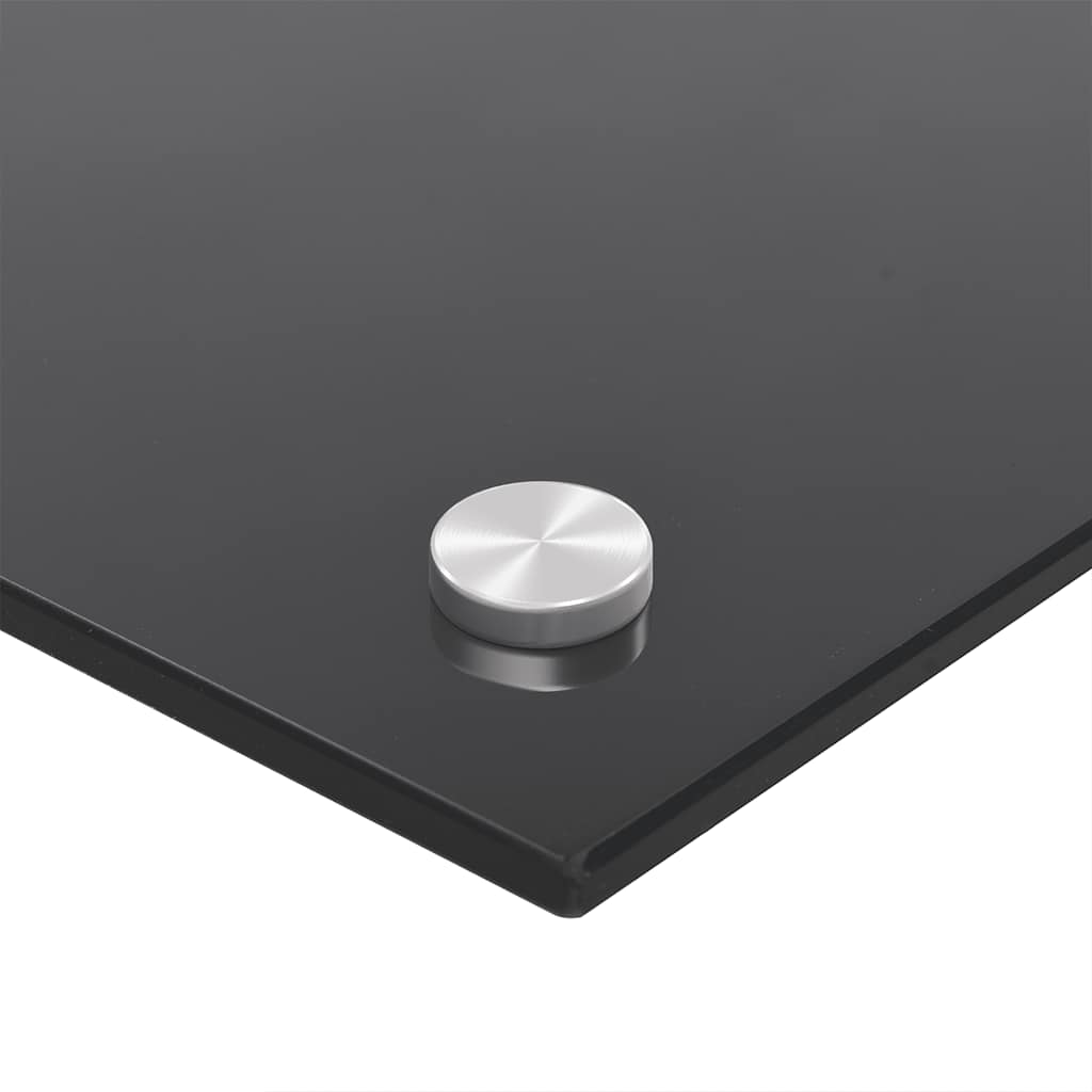 Küchenrückwände 2 Stk. Hartglas Schwarz