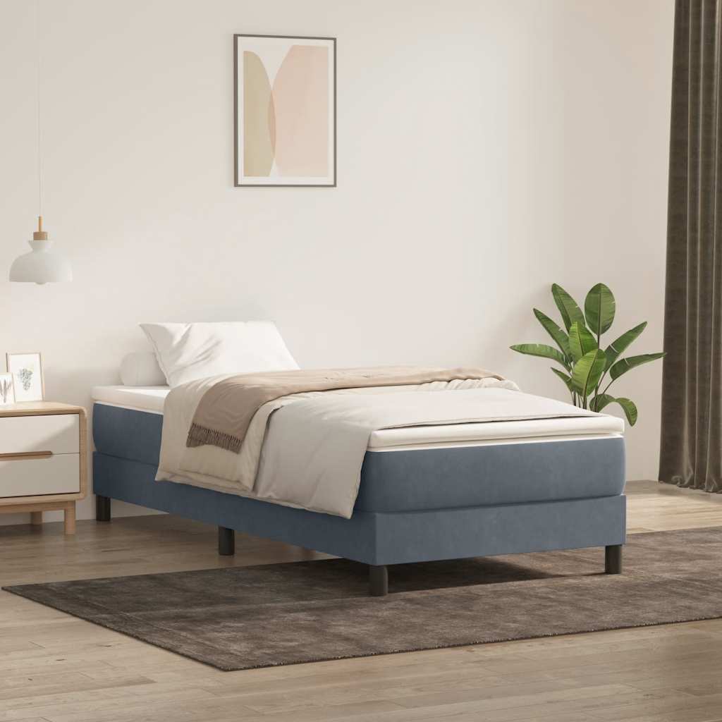Boxspringbett Mit Matratze Samt Dunkelgrau