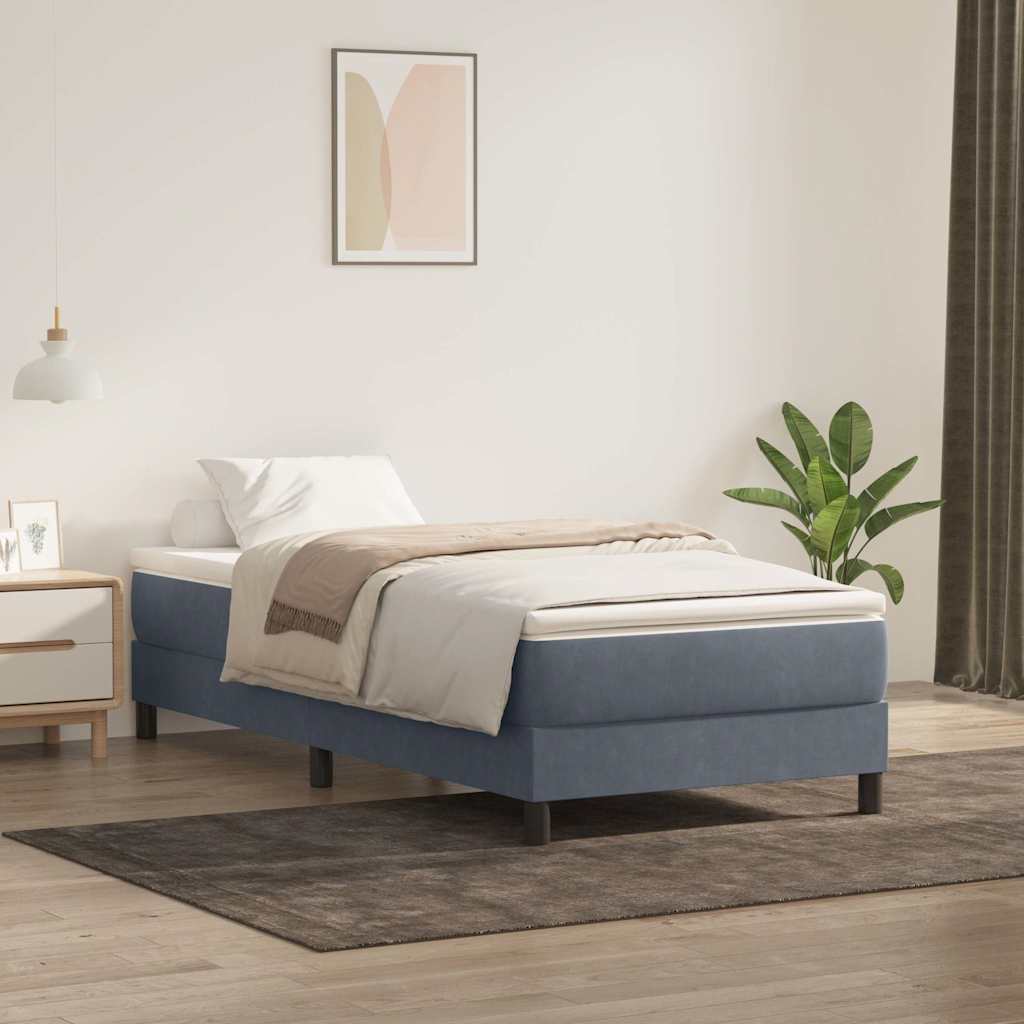 Boxspringbett Mit Matratze Samt Dunkelgrau